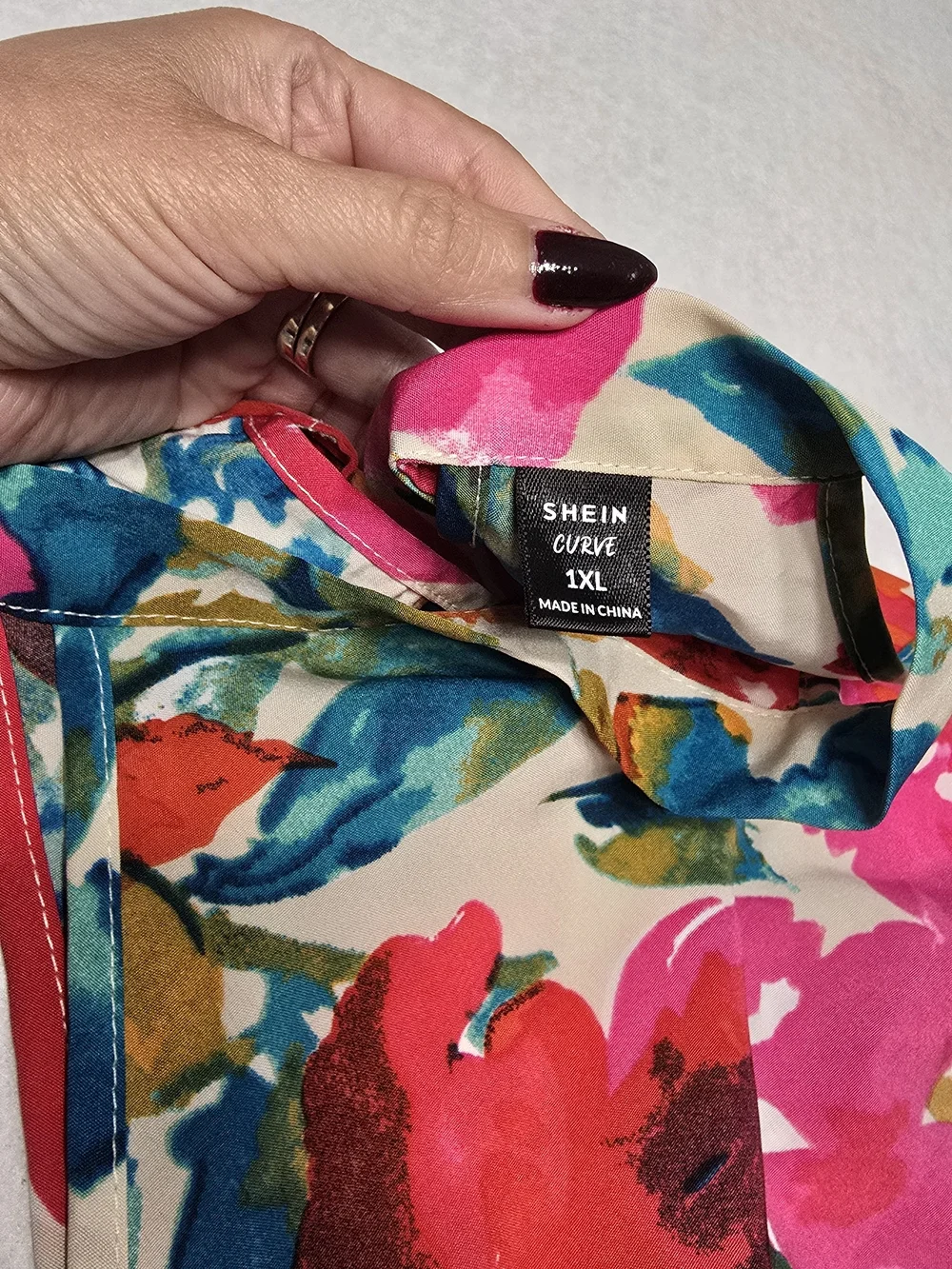 SHEIN Floral Halter Maxi Dress in Pink, Orange & Blue 1XL